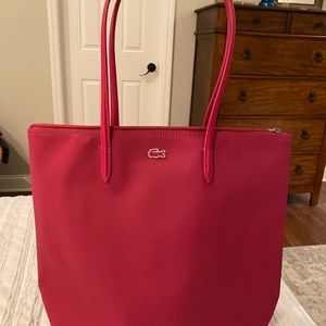 Lacoste Tote Bag- pink raspberry color- new
